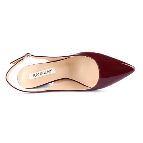Image of JOY IN LOVE Women's Pointed Toe Chunky Block Heel Pumps | 2.5 inch Block Heels, Comfortable Dress Shoes, Ideal for Office Work, Formal Events, Party and Wedding