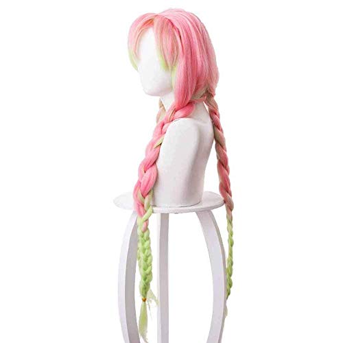 Anime Kanroji Mitsuri Cosplay Wig For Demon Slayer: Kimetsu No Yaiba Characters Play Cosplay Wigs With Free Wig Cap #TOP2