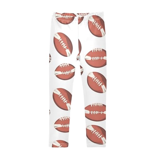 Orange Football A Girls Leggings Athletic Pants Tights Stretch Bottom