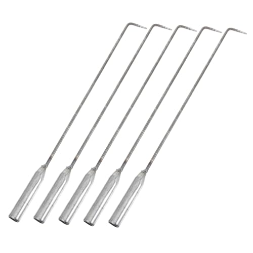 Yardwe 5 Piezas Gancho para Barbacoa Poker de Poker para rastrillo de Chimenea Accesorios para Estufas de leña Accesorios para fogatas Pinzas para Chimenea póker Acero Silver