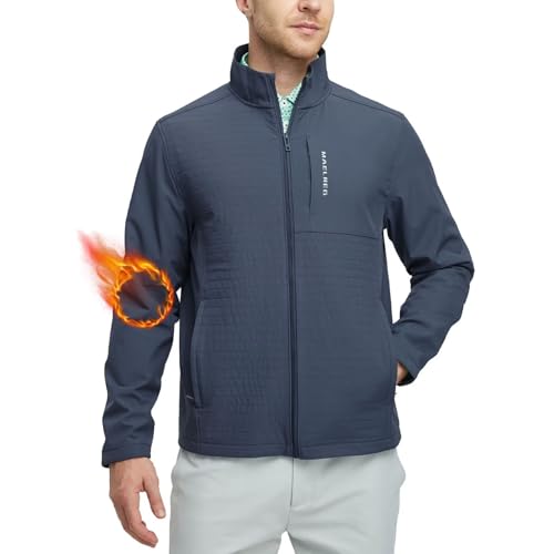 Image of M MAELREG Mens Jacket Zipper Pockets Softshell Lightweight Water-Resistant Windbreaker Golf Spring Fall Jackets for Men