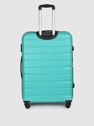 Image of Teakwood Unisex Trolley Bag for Travel, Hard Cabin Trolley Suitcase Bag, Numver Lock System 360 Degree 8 Rotating Wheels | Set of 3 (55, 65, 76 CM, Aqua Green)
