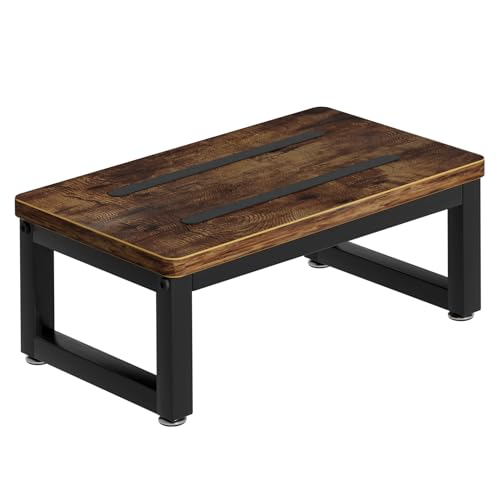 Wooden Step Stools with Anti Slip Pat for Adult, Heavy Duty Bedside Foot Stools with 400-LBS Capacity for High Beds, 7' Tall Bed Steps for Bedroom...