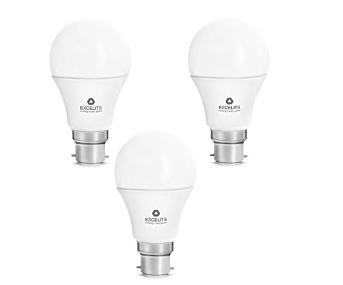 Excelite Dazzel Light,B22,9.0W,LED Bulb, (Pack of 3,Color White)