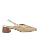 Zueco Vestir Tela Trenzada con Elastico y Tacon 4cm Mujer Dorado para: Mujer Color: Dorado Talla: 37