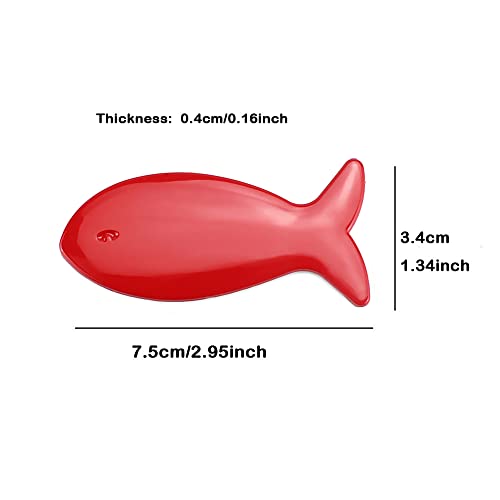 Image of YSY 2Pcs 3D Fish Zinc Alloy Emblem Totem Logo Badge Car Sticker Auto Decoration Car Body Decal Automobile Accessories(A) (3D Fish, red)