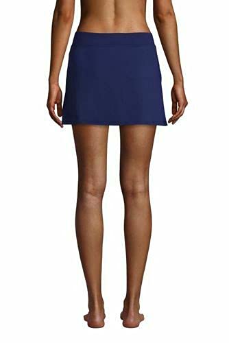 Lands' End Womens Chlorine Resistant Swim Skirt Swim Bottoms Control Deep Sea Navy Regular 10 #TOP1