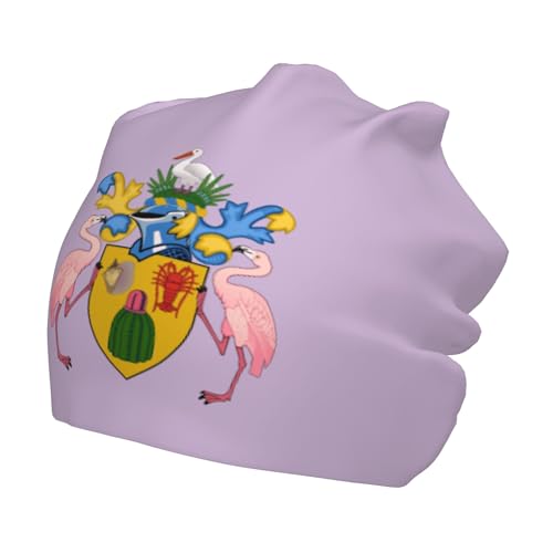 National Emblem of Turks and Caicos Islands Children Hip Hop Knitted Hat Kids Elastic Leisure Knit Cap Warm Sleep Beanies Black