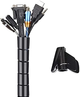 MOSOTECH osłona kabla, 2 m miękka osłona elektryczna do zarządzania kablami, zarządzanie kablami do domu, 2 m - (mm)=16 mm, czarna