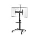 Produktbild conecto LM-FS02NB Pro TV Ständer Standfuß rollbar Universal für Monitor Fernseher LCD LED Plasma mobil mit Rollen höhenverstellbar schwenkbar drehbar 37-70 Zoll VESA 200x200-600x400mm Alu schwarz