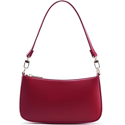 Image of Shoulder Bag for Women Retro Vegan Leather Classic Clutch Tote HandBags Purses with Zipper Closure