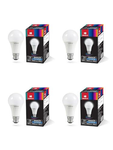 Havells Sensolite 9W Motion Sensor Led Bulb |Auto on-Auto off|5 Mtr Radius Sensor Area (B22 Cool day white) (Pack of 4)