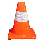 Cono de seguridad en carretera., Fabricado en plástico., Banda reflectante., Agujero de agarre en la parte superior., Adecuado para el uso recreativo., Dimensiones: 30 x 21 cm (Alto x ancho)