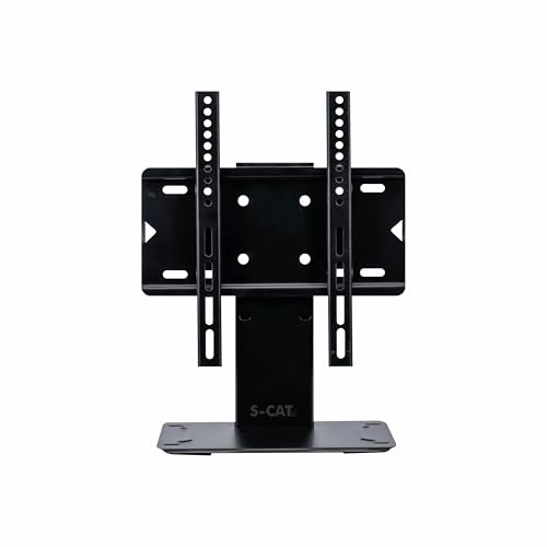Image of S-CAT Table Top TV Stand for 14-42 Inch LED LCD Smart TVs, Portable TV Stand, Stand with Adjustable Mount, LED TV Floor Stand for Desk /Table (Contact Customer Care for Any Difficulty in Installation)