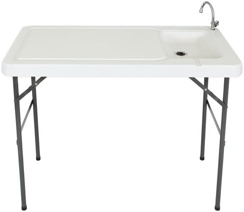 Best Choice Products Portable Cutting Cleaning Table for Fish, Game Hunting w/ Sink, Faucet - Gray