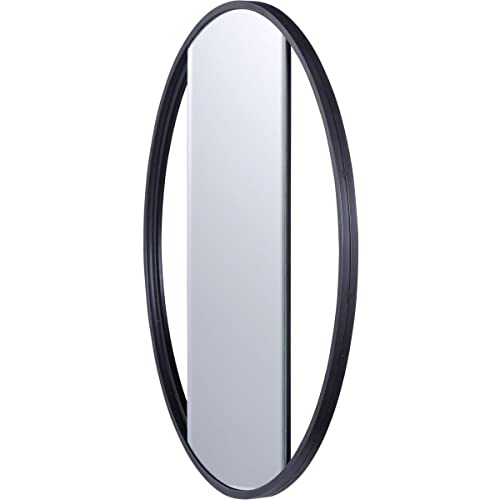 Stylecraft Home Collection Ebony Painted Black 24" Round Window Panel Wall Mirror #TOP2