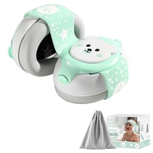 Baby Earmuffs,Bear Infant Headphones Noise Cancelling Baby Ear Protection with Adjustable Headband Baby Sound Proof Headphones, Baby Travel Essentials for Travel/Sleep/Plane/Noisy Event