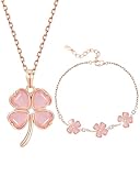 SCJJZ 2Pcs Conjunto de joyas para mujer,Collares y pulseras de mujer, collar de la suerte, joyería para mujer, collar de plata con circonita, Regalos de Joyería