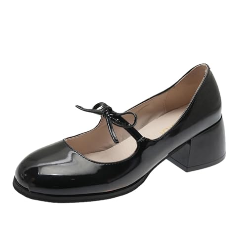 Bow Ballet Flats Ballet Heels for Women Ballet Flats with Strap Mary Jane Heels Aesthetic Shoes