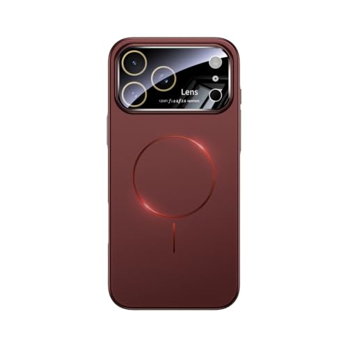 Étui de protection magnétique pour iPhone 17 rouge foncé et charge sans fil