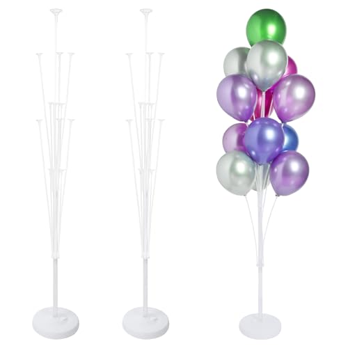 KATBUU 2 Sets of Balloon Stand Kit 62in Reusable Balloon Stands for floor with Base Decorations for Party Birthday Wedding Baby Shower Gender Reveal