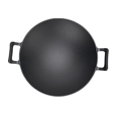 Wok de hierro fundido redondo con doble asa 32 cm miniatura 4
