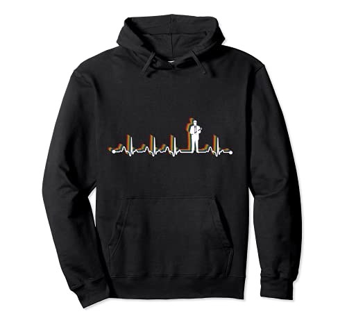 Ingegnere Retro Heartbeat EKG Vintage 80s Style Felpa con Cappuccio