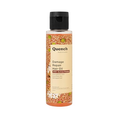 Quench Damage Repair Hair Oil with Quinoa Protein & Ceramides for Dull, Dry & Damaged Hair | Deeply Nourishes | Strengthens Brittle Hair | Made in Kor
