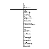 PAEFIU Metall Wand Kreuz, Schwarz Jesus Kreuz Wandbehang, Schlankes Kreuz Wand Kunst Dekor, Christliche Wohnkultur, Für Wohnzimmer Eingangsbereich Zuhause Kirche Hochzeit Büro Bauernhaus (L)