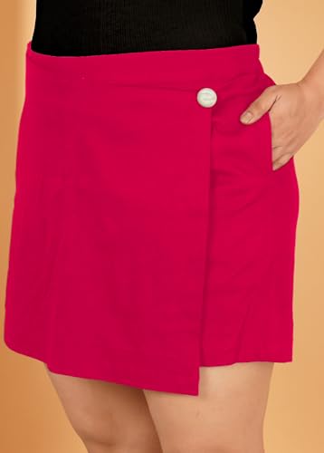 Image of Indietoga Womens's Plus Size Stretchable All Time Trendy Knee Length Versatile Cotton Skorts /Shorts (2XL to 7XL)