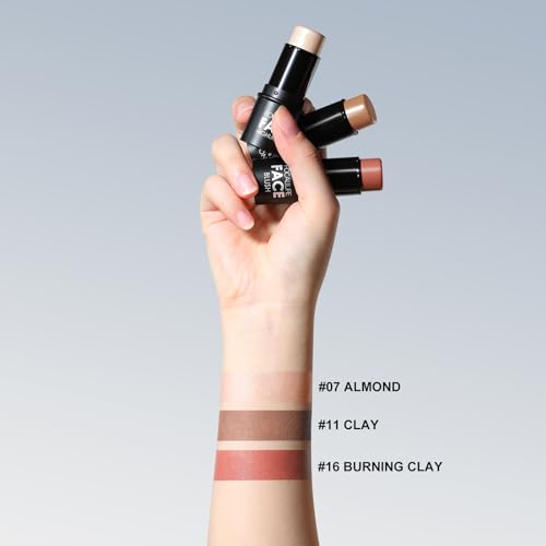 FOCALLURE 3 Pcs Cream Contour Sticks,Shades with Highlighter & Bronzer & Blush,Non-greasy Long-wear Face Contouring Pen,Easy to Sculpt the Face and Create a Lightweight Finishing Makeup,MEDIUM