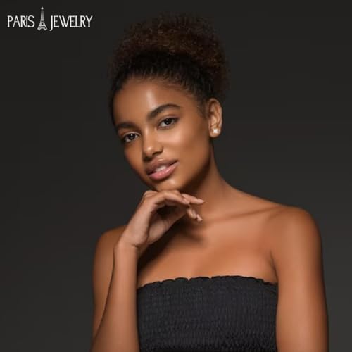 10k Yellow Gold Princess Cut White Diamond Stud Earrings 1/4 Ct Sparkling Diamond Earrings for Women with 4mm Princess Cut and Push Back By Paris Jewelry4