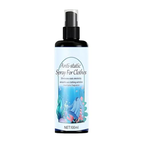 Protección – Spray estático de 100 ml | Protector de tejido antiestático | Removedor portátil para ropa, alternativa de planchado para refrescar jerséis, faldas, abrigos, aprox