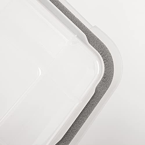 Image of IRIS USA 46 Quart WEATHERPRO Plastic Storage Box with Durable Lid and Seal and Secure Latching Buckles, Clear with Black Buckles, 1 Pack