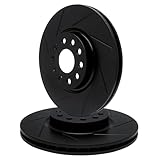 Performance fiable dans la rue : la conception rainurée en diamant augmente la morsure de la plaquette de frein, prolonge la durée de vie de la plaquette de frein et sert d'indicateur d'usure du rotor qui vous donne une attention avant votre