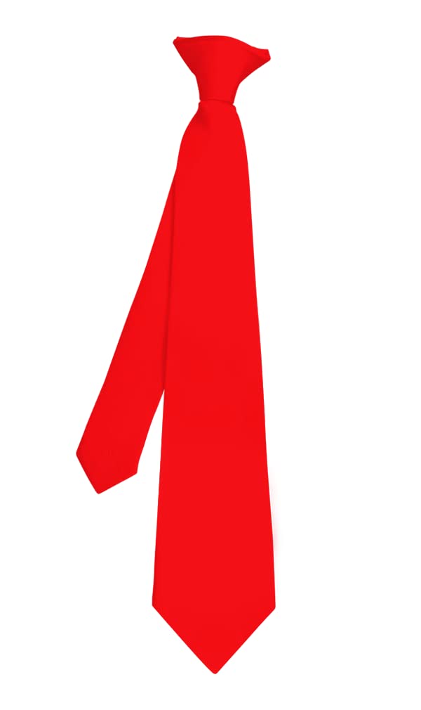 Moda Di Raza - Cravatta da ragazzo Clip su Cravatta - Bambini Bambini Poliestere Tinta unita - Rosso 8", Rosso, taglia unica