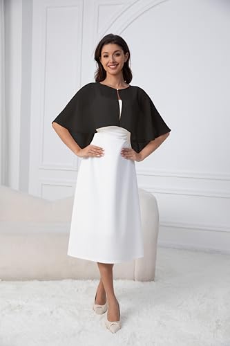 Women's Chiffon Shawl Wraps Shrug for Evening Dress Wedding Cape Cover Up 1920s Shawl2