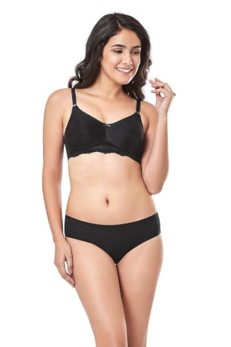 Image of Amante Every de Black Solid Non-Wired Non Padded Everyday Bra