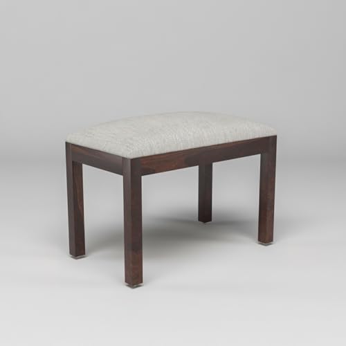 Image of Sheesham Wood 2 Chair with 1 Bench Dining Table Set with Cushioned Chairs for Dining Room | Living Room | | Hotels Restaurant (4 Seater with Bench, Walnut B)