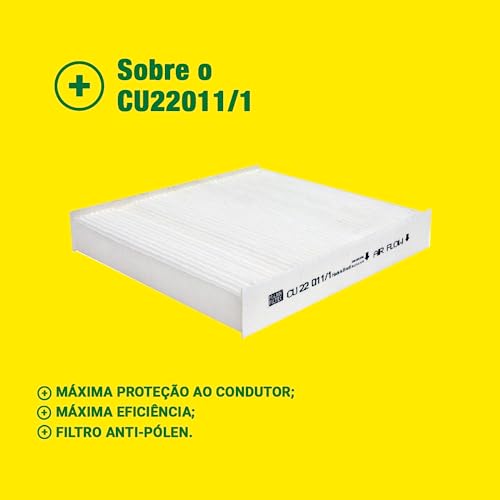 Original MANN-FILTER Filtro de Cabine Ar-Condicionado CU22011/1 para Nissan Kicks, Logan, Sandero