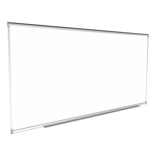 Learniture Porcelain Steel Magnetic Dry Erase Board/Whiteboard W/Aluminum Frame & Map Rail (8' W X4' L) #TOP6