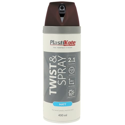 Plasti-kote 23106 400ml Premium Spray Paint - Matt Chocolate
