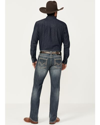 Rock & Roll Denim Western Jeans Mens Stitch Med Wash BM1RD036753