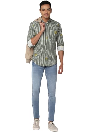 Image of Peter England Men's Striped Slim Fit Shirt