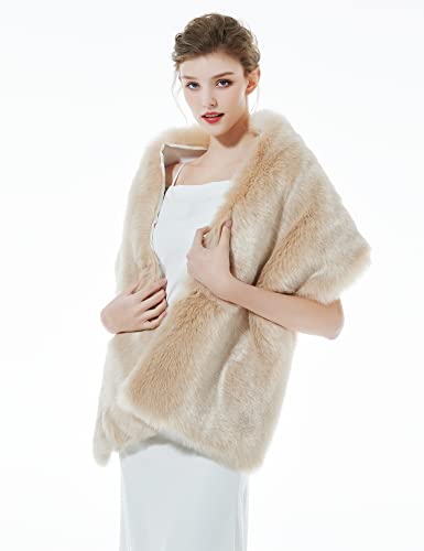 Faux fur Shawl Wrap for Wedding Women Shrug Bridal Stole Winter Cover Up Bridesmaids Cape3