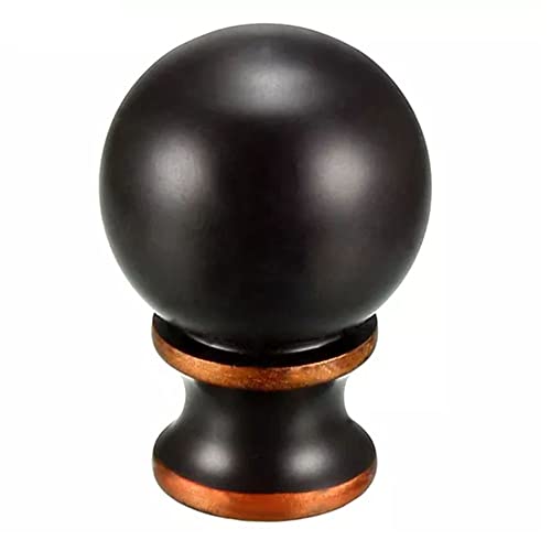 Image of Lamp Finial, 1-1 /2 Inch Oil Rubbed Bronze Steel Ball Knob Lamp Shade Finial Decoration Accessories for Tabletop Lamps or Floor Lamps (ORB，2)