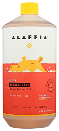 Alaffia Everyday Coconut Baby & Kids Bubble Bath, Coconut Strawberry – 32 fl oz
