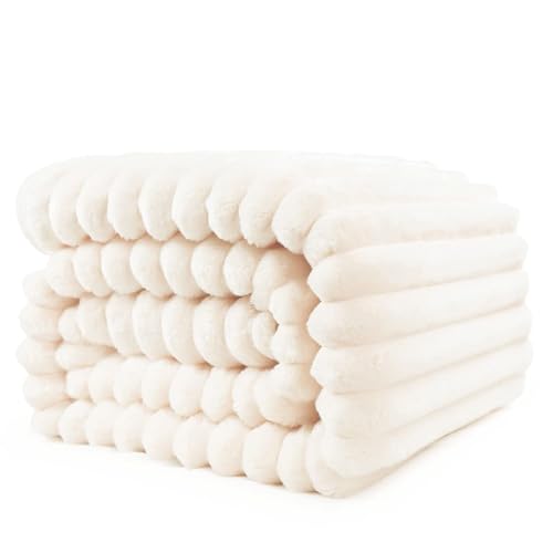 Générique Couverture Douillette, Couvre-lit/Couverture de canapé Chaude et Moelleuse pour Maman, Femme et Petite Amie (Beige, 150 x 200 cm)