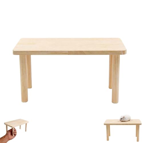 Cachette Polyvalente pour Hamster avec Tunnel et échelle en Bois, Maison pour Petits Animaux, Accessoire Cage Hamster, Gerbille, Cochon d’Inde, Aire de Jeu...