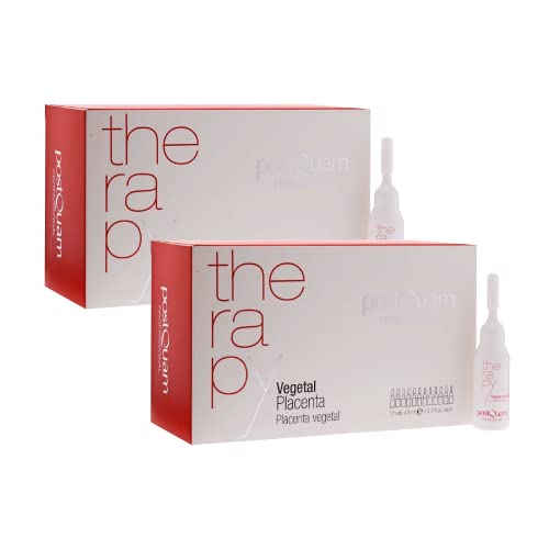 (2 Pack) postQuam Professional Vegetable Placenta Antihair loss Treatment 12 ampoules x 9ml - Helps Stimulates Circulation - Treatment ForHhair Growth